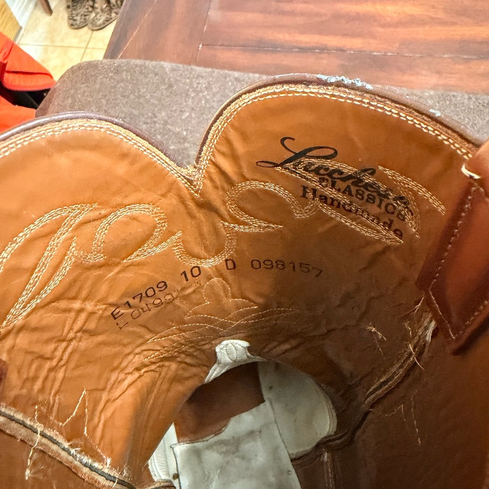 Lucchese Classics handmade tan ostrich boots 10D - Picture 9 of 10